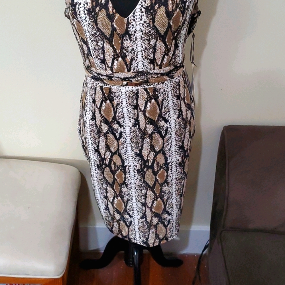 Snake print bodycon dress